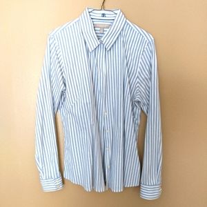 Banana Republic Light blue and white striped button down